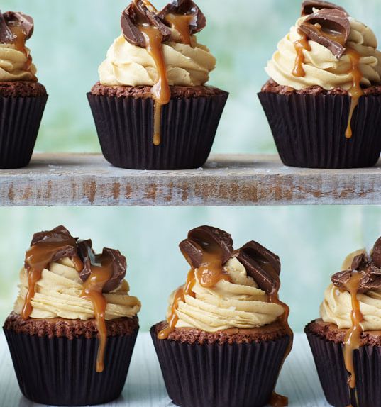 Salted caramel brownie cupcakes