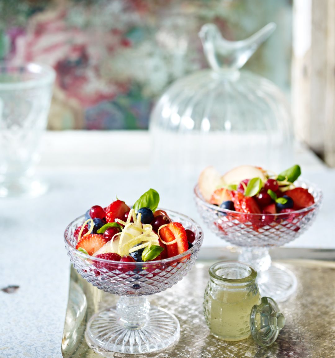 Basil and lemon summer berry salad