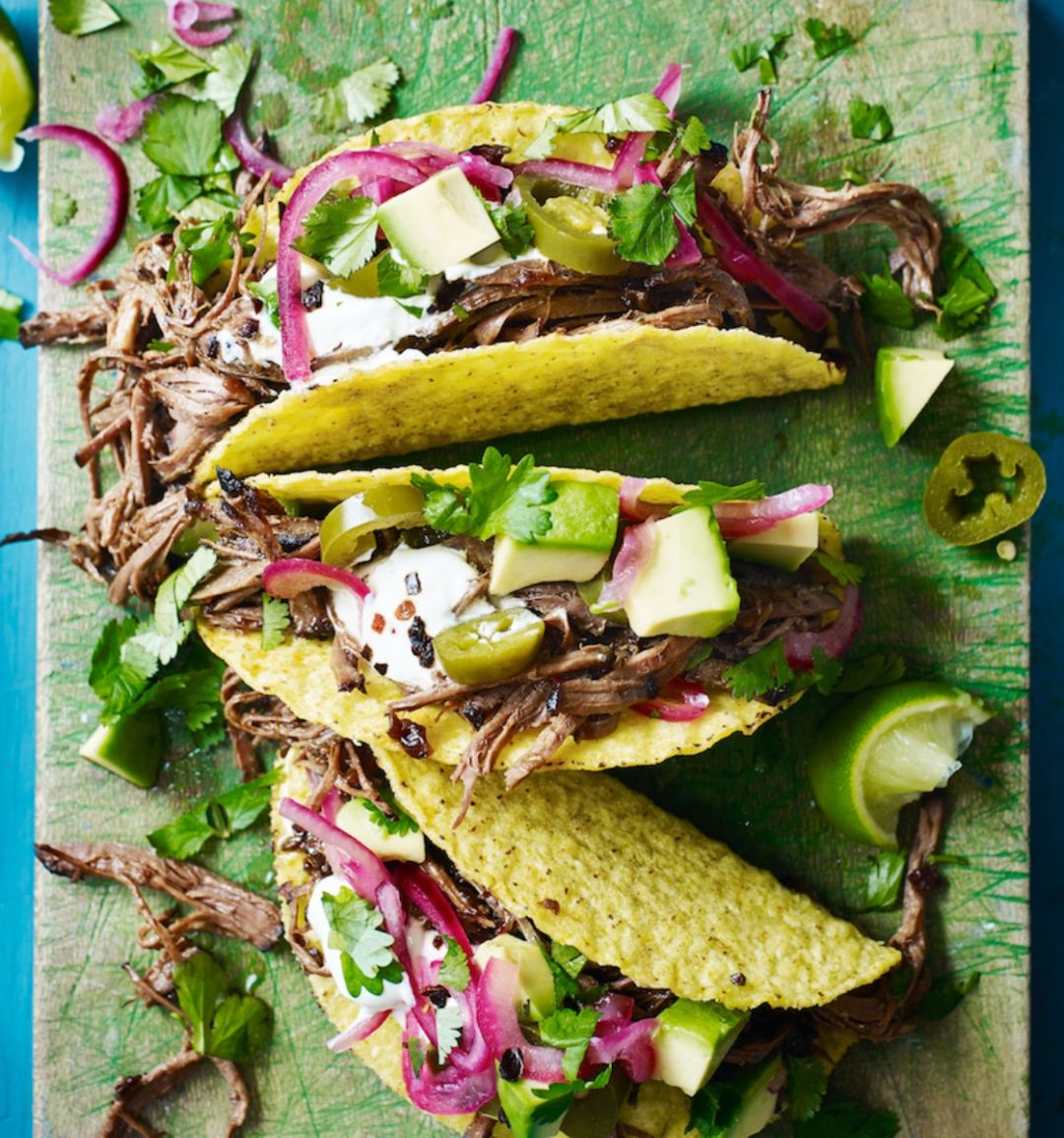 Barbacoa beef brisket tacos