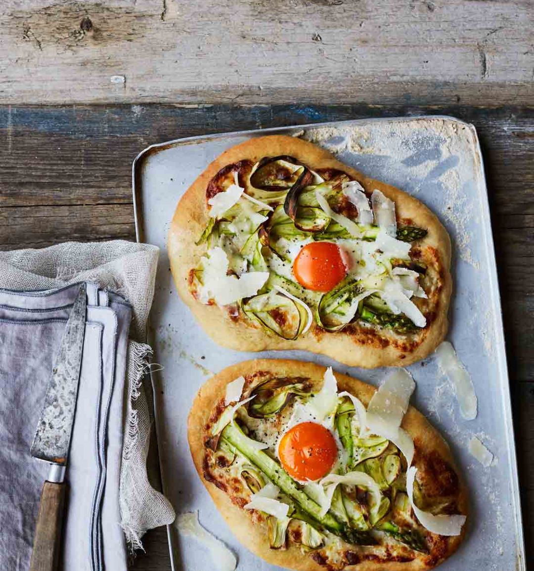 Asparagus flatbreads
