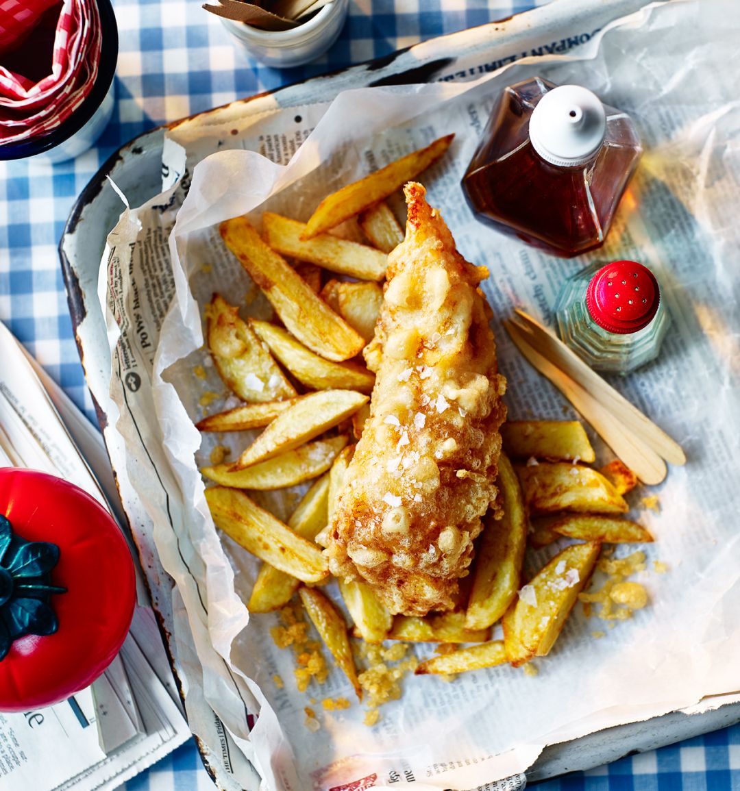 Homemade fish and chips  
