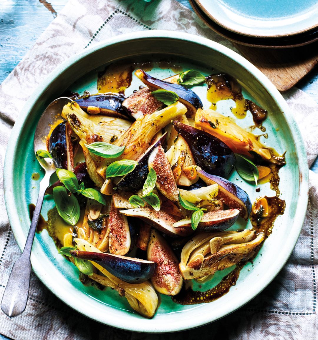 Braised fennel with figs