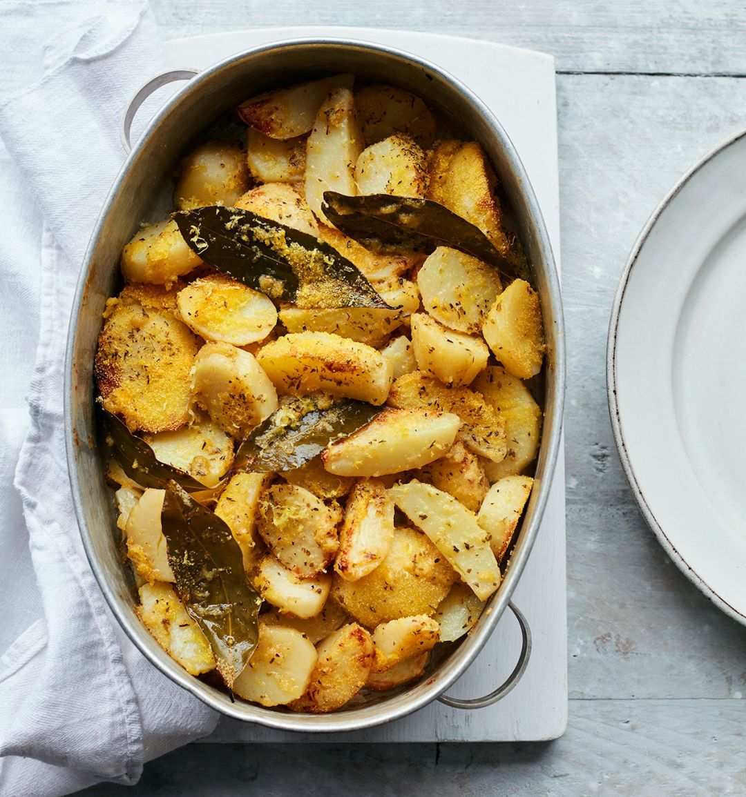 Greek-style lemon and bay potatoes