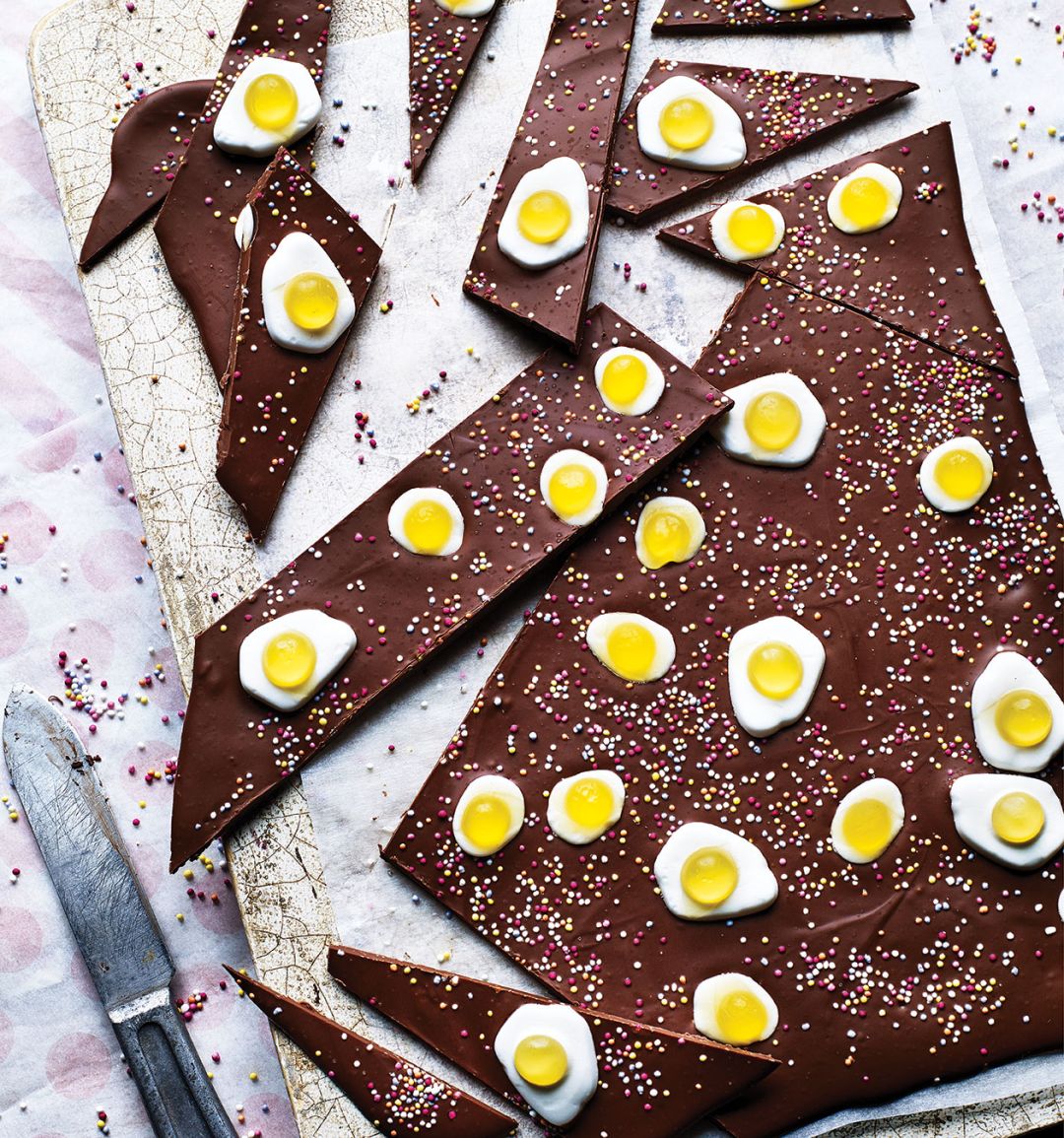 Haribo egg chocolate bark