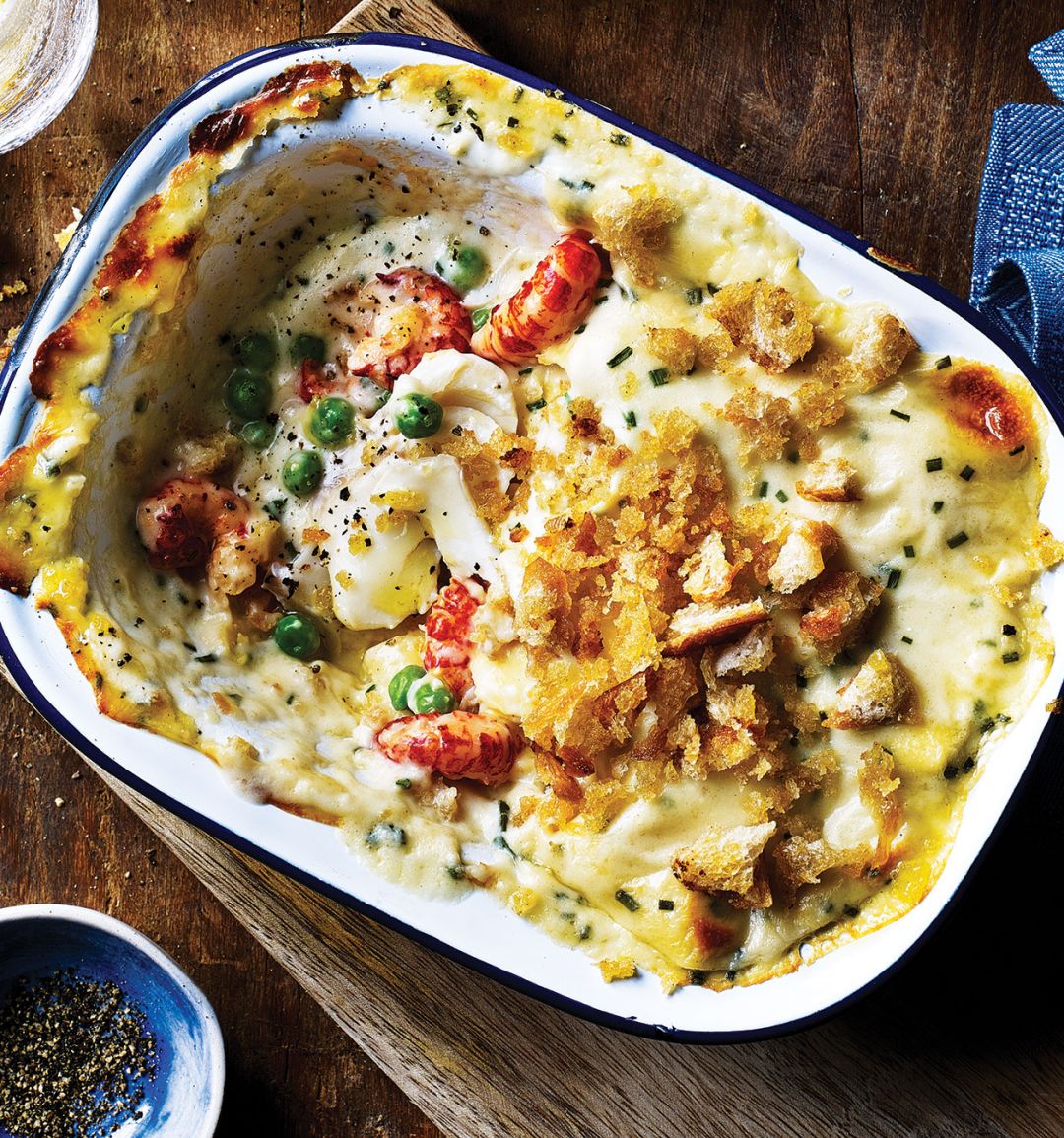 Smoked haddock and crayfish lasagne