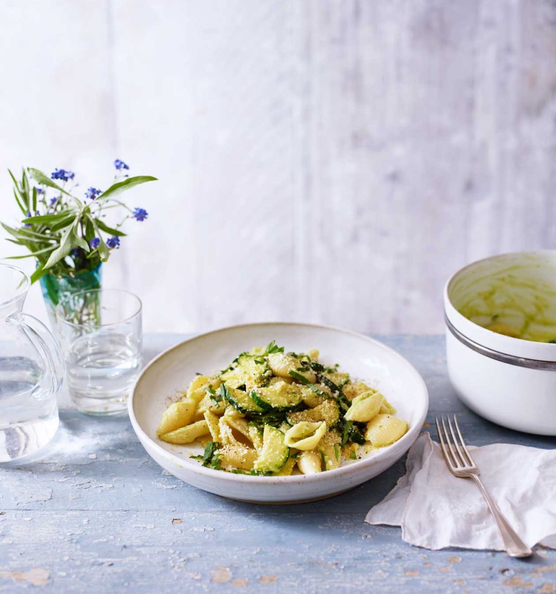 Zingy courgette and basil pasta