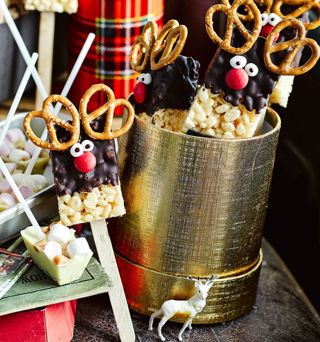 Reindeer crispie pops