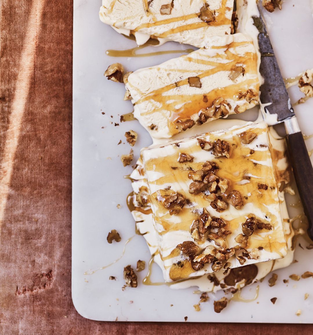 Walnut, sherry and honey semifreddo 