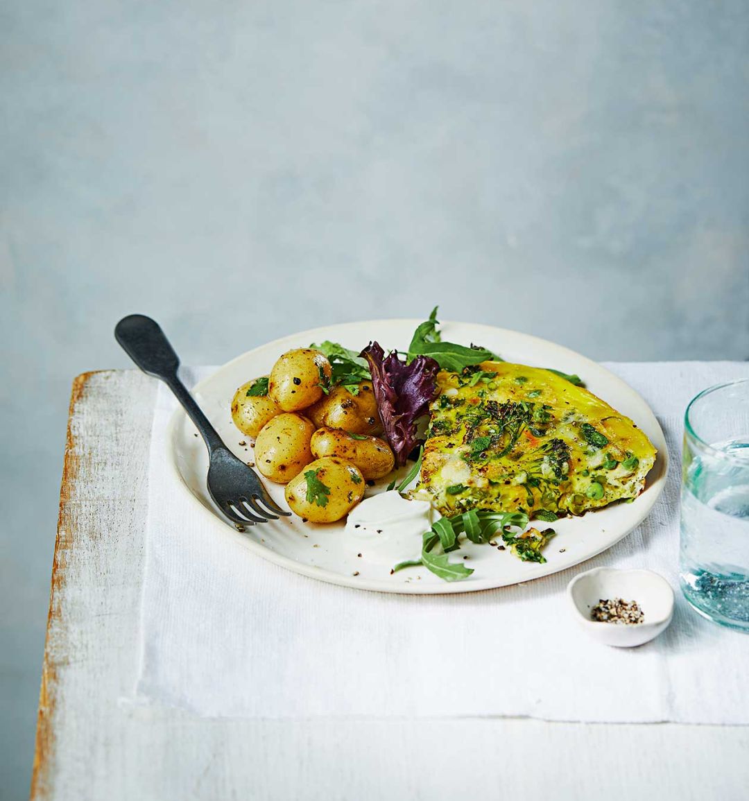 Minted pea frittata 