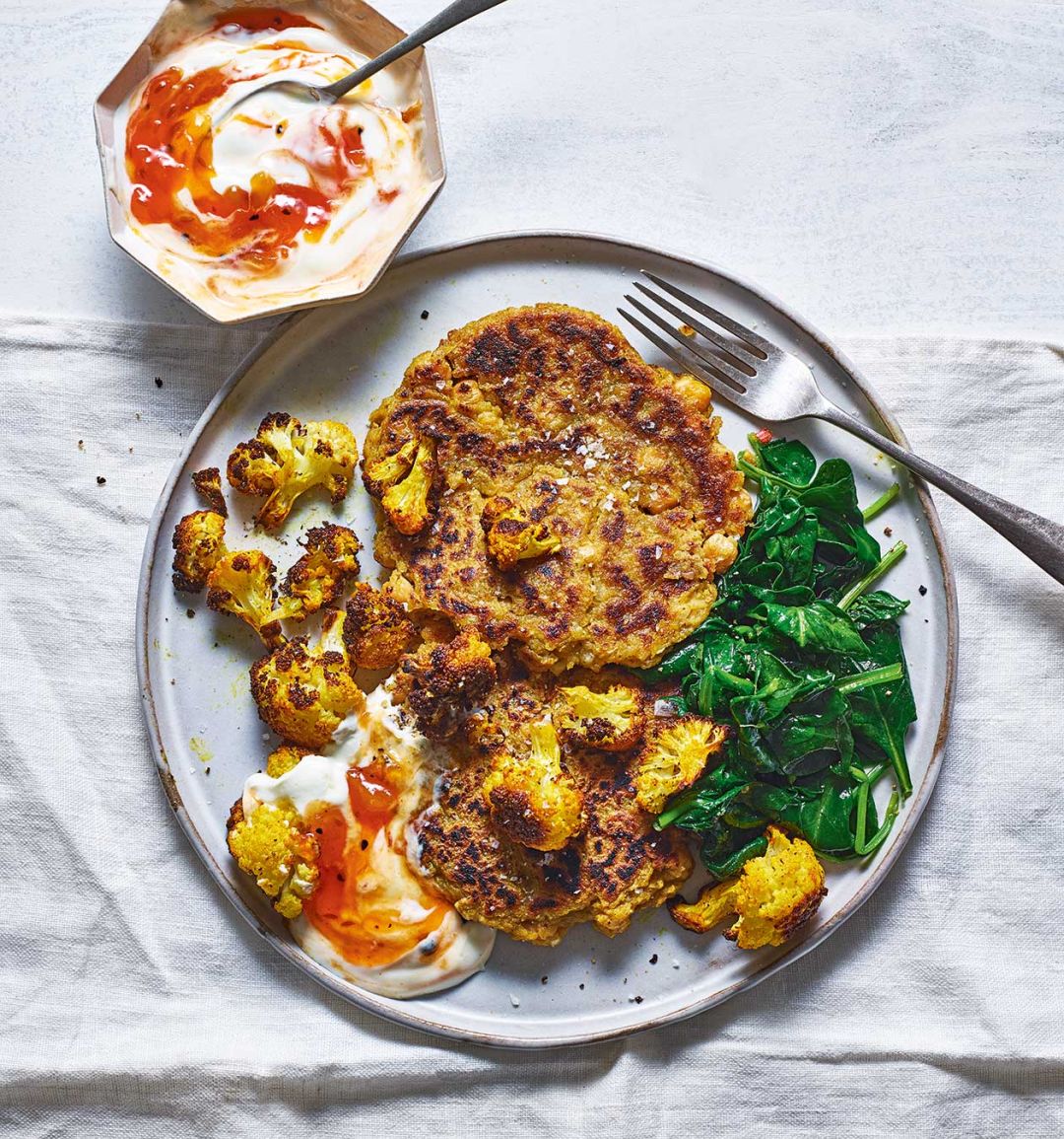 Curried chickpea pancakes