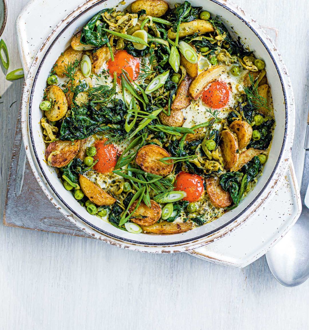 Summer greens shakshuka