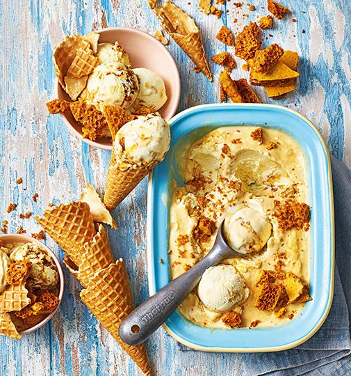 Clotted cream and honeycomb ice cream