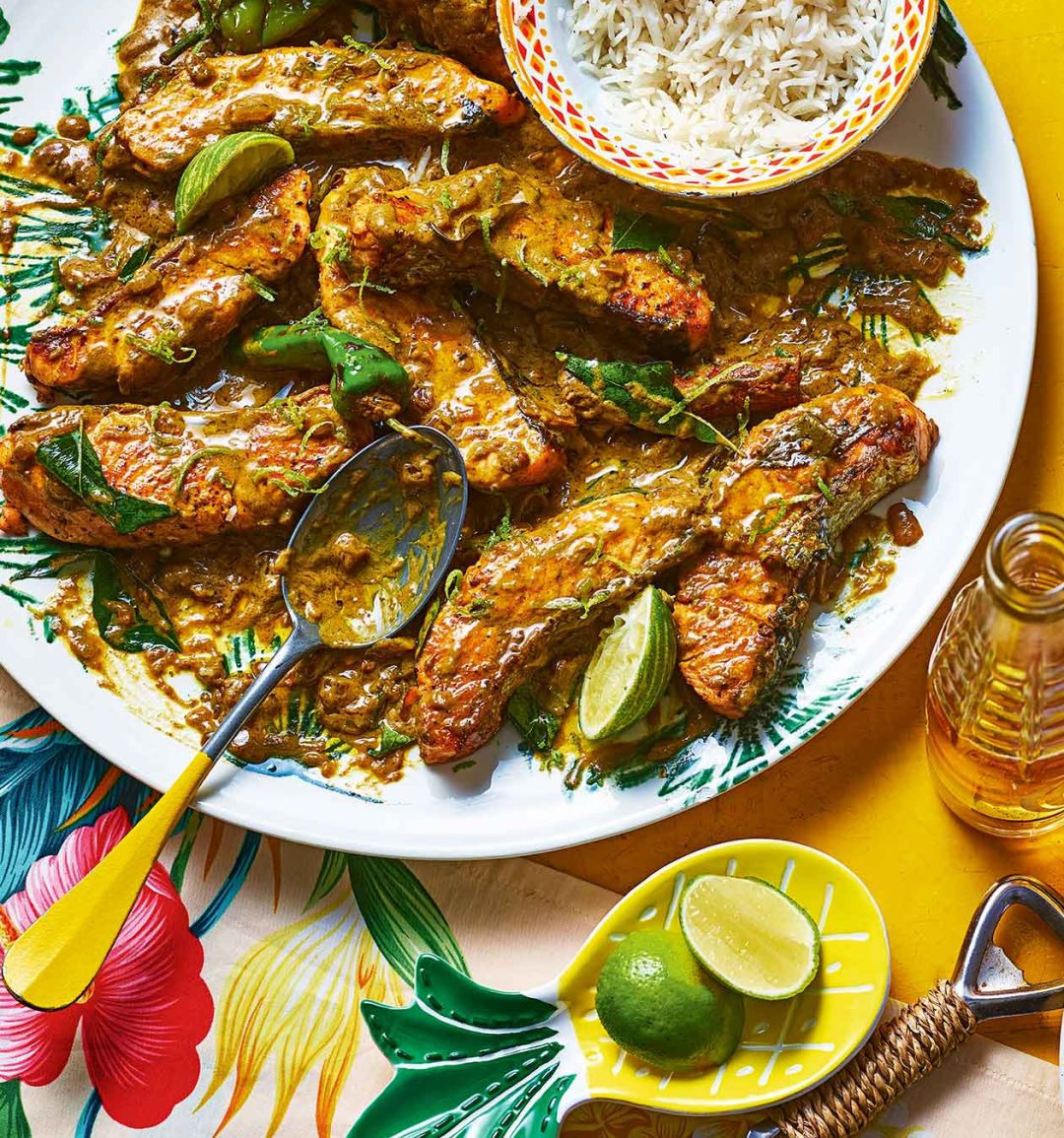 Coconut salmon curry