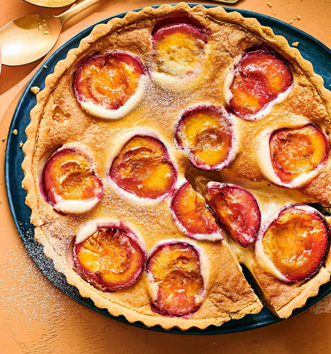 Plum clafoutis tart