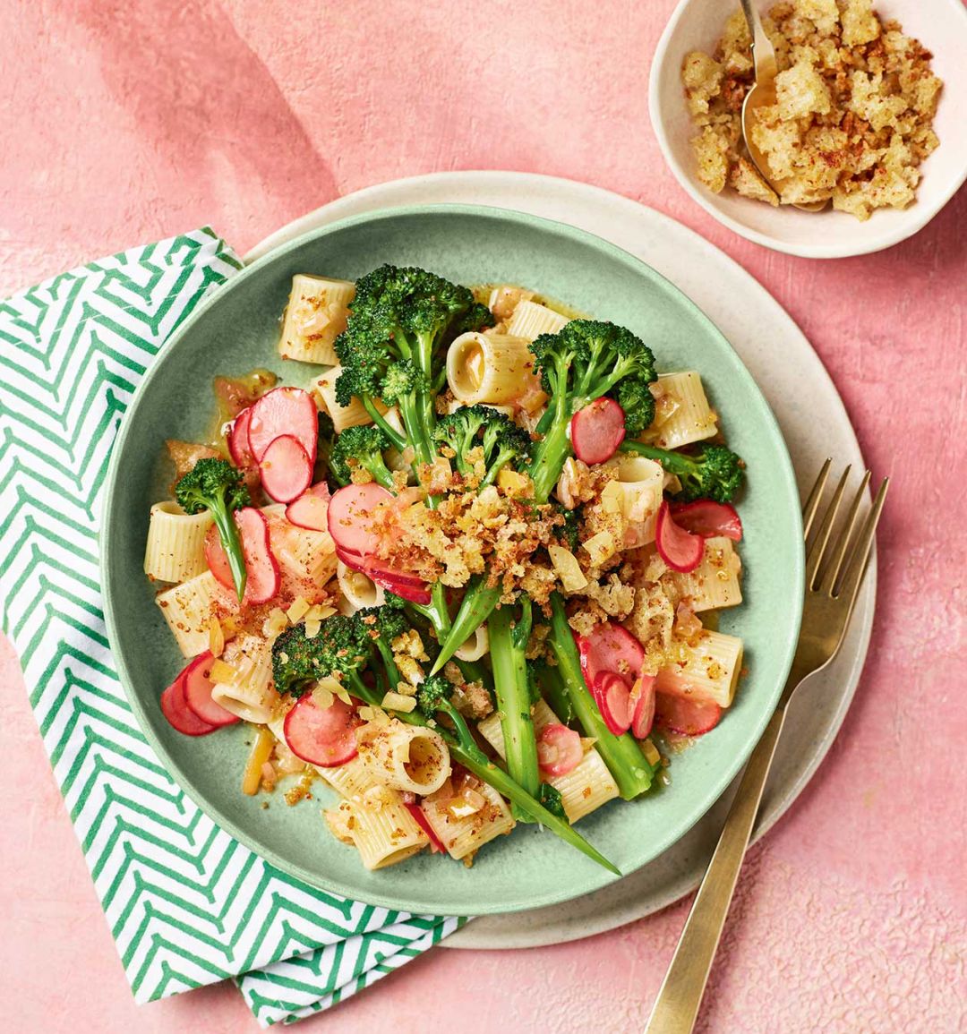 'PSB' pasta with preserved lemon butter 