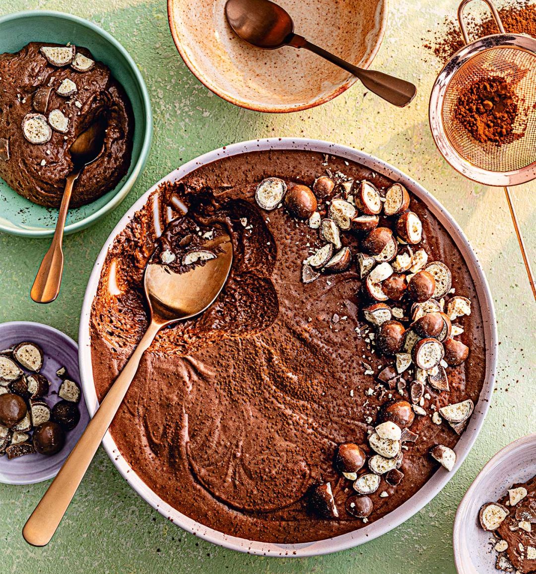 Double chocolate malted mousse