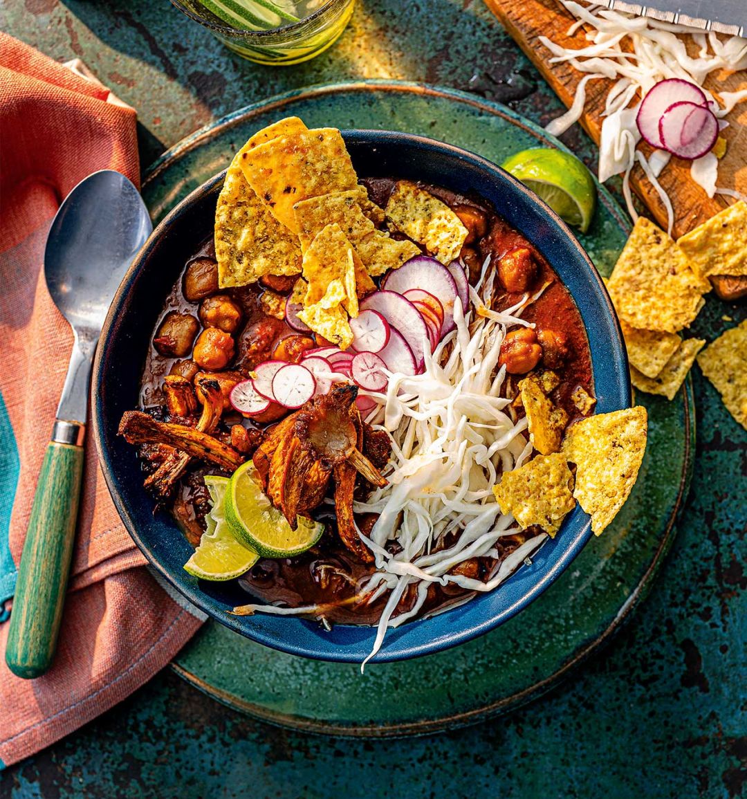 Roasted mushroom pozole