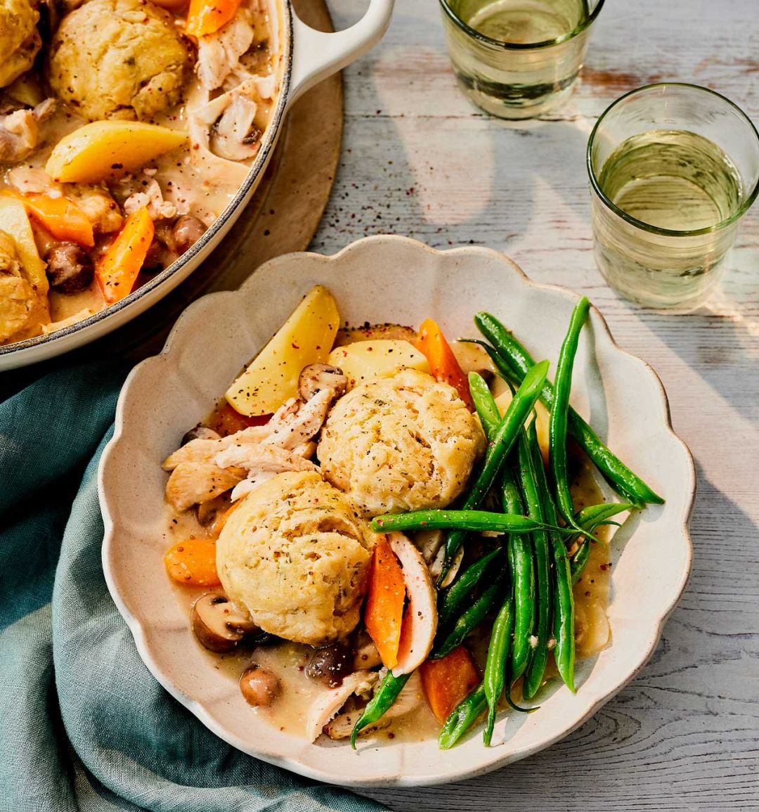 Slow-cooker chicken with sage dumplings
