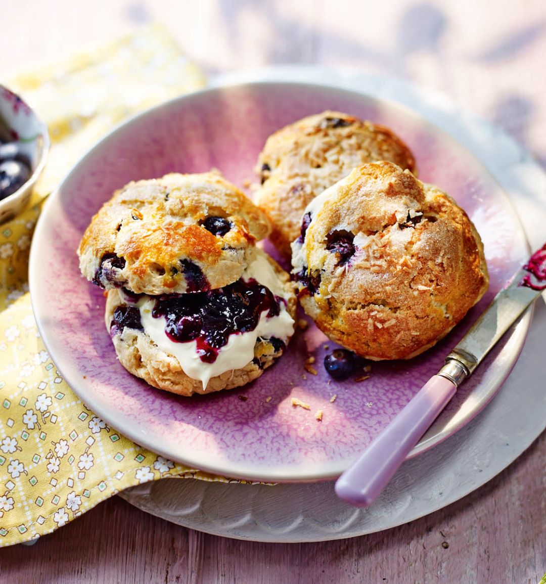 Blueberry, coconut and lime scones