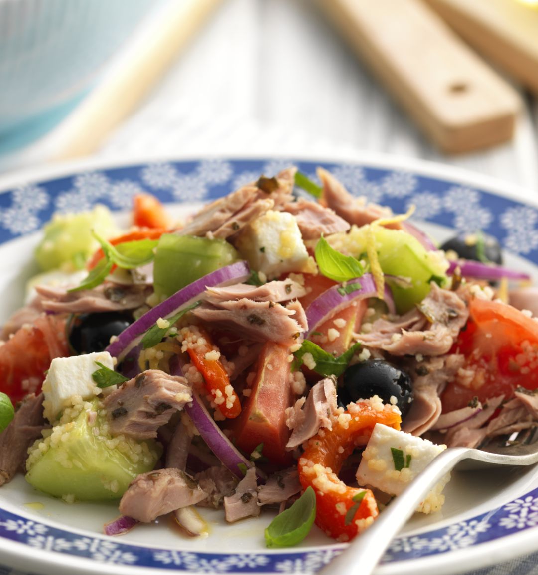 John West tuna and basil Greek-style salad