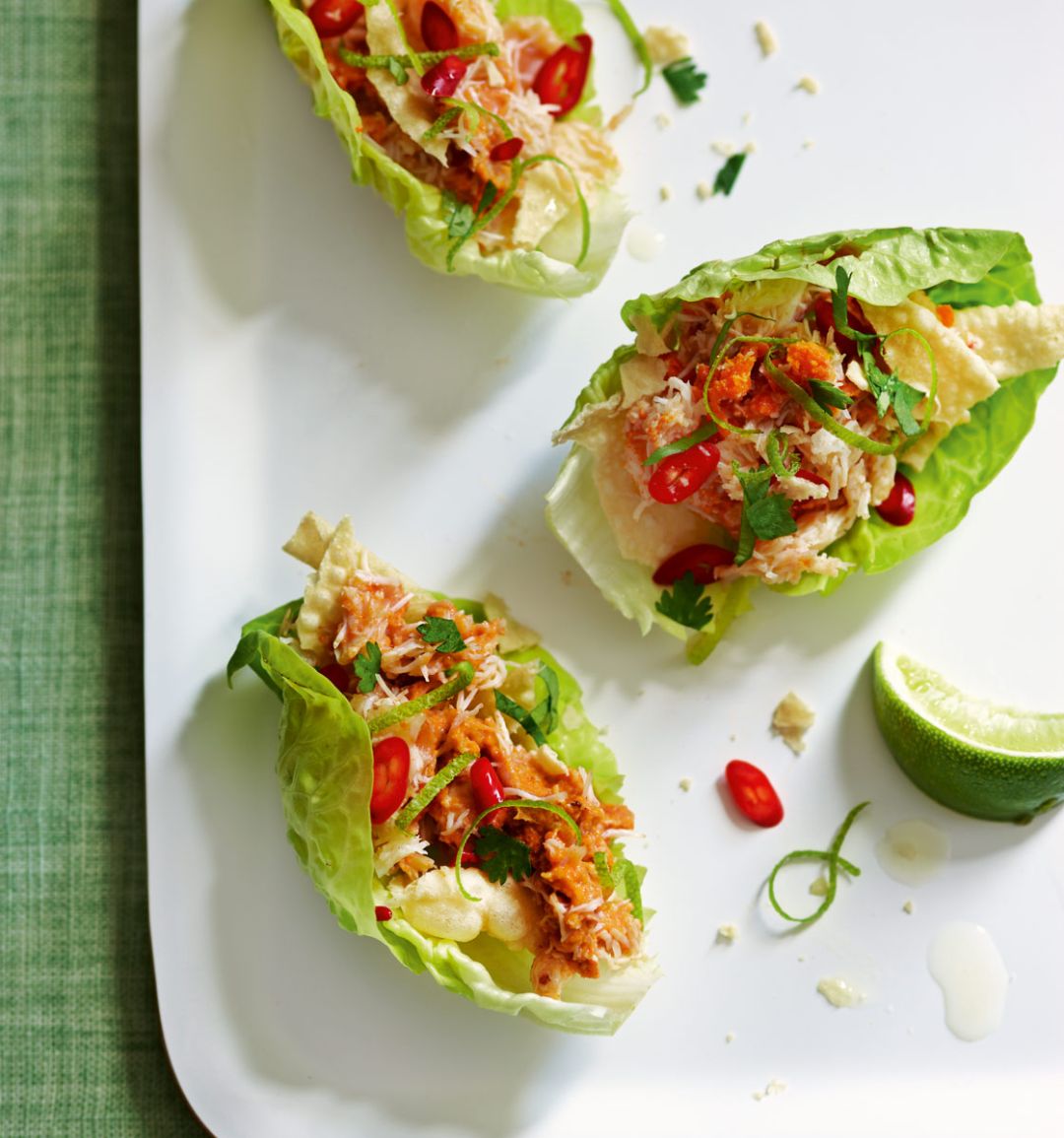 Crab and poppadom salad