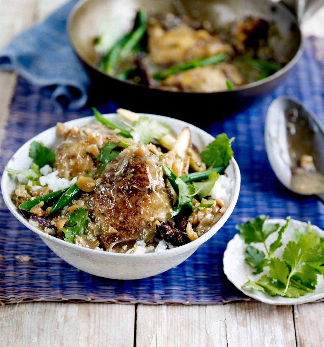 Chicken and peanut coconut curry 