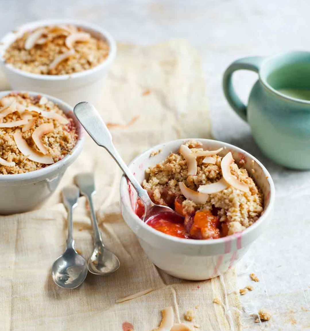 Apricot and coconut crumbles