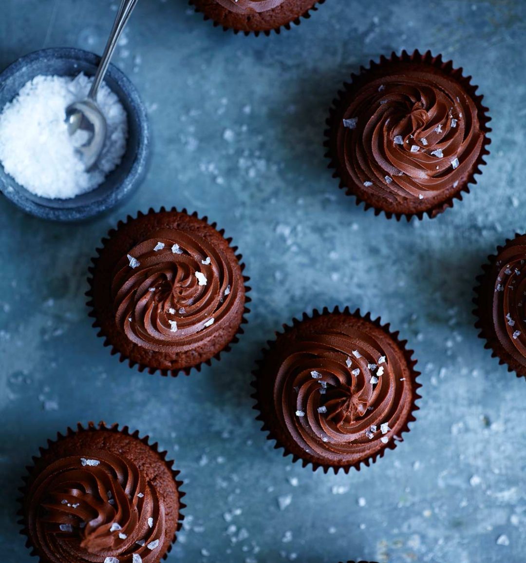 Sea salt and dark chocolate cupcakes