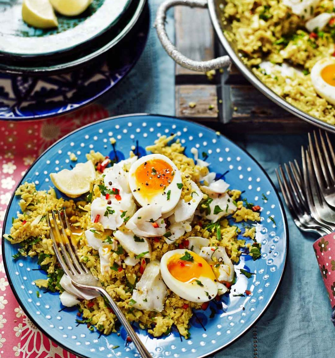 Cauliflower rice and coconut kedgeree