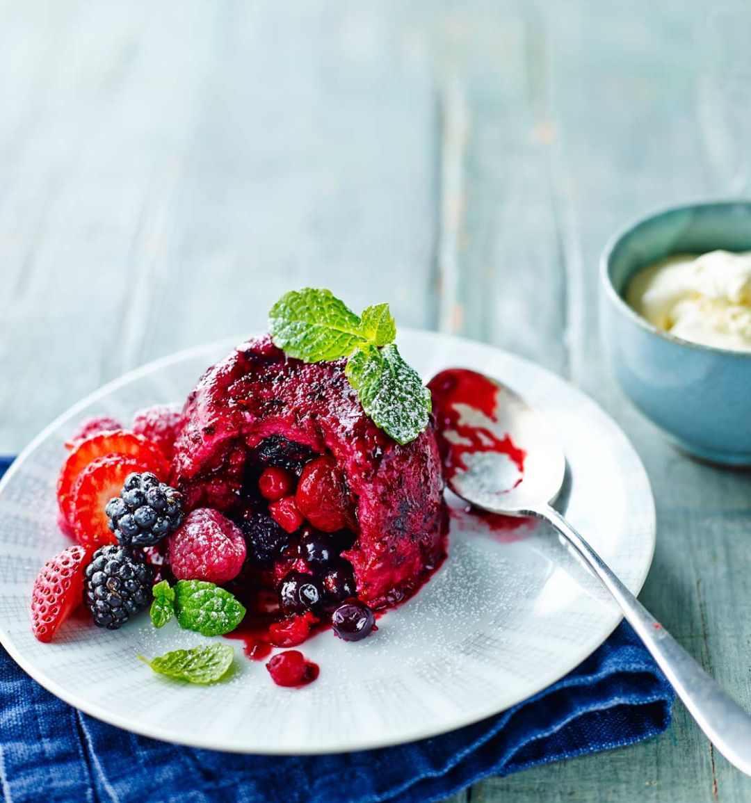 Berry-rich summer puddings