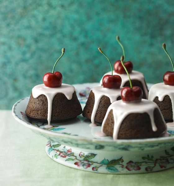 Chocolate cherry cakes