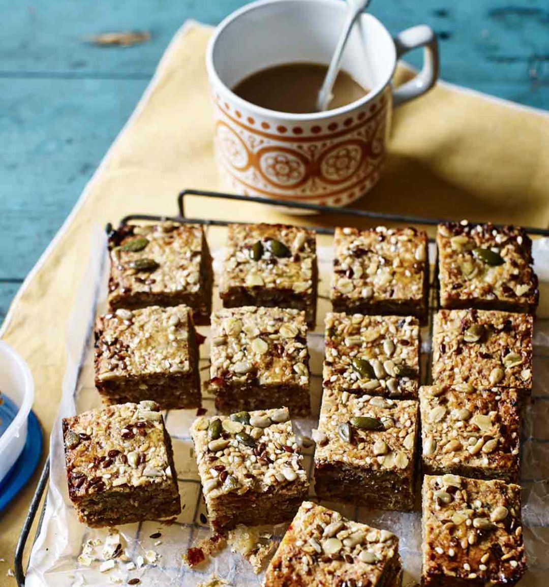 Coconut, banana and date breakfast squares