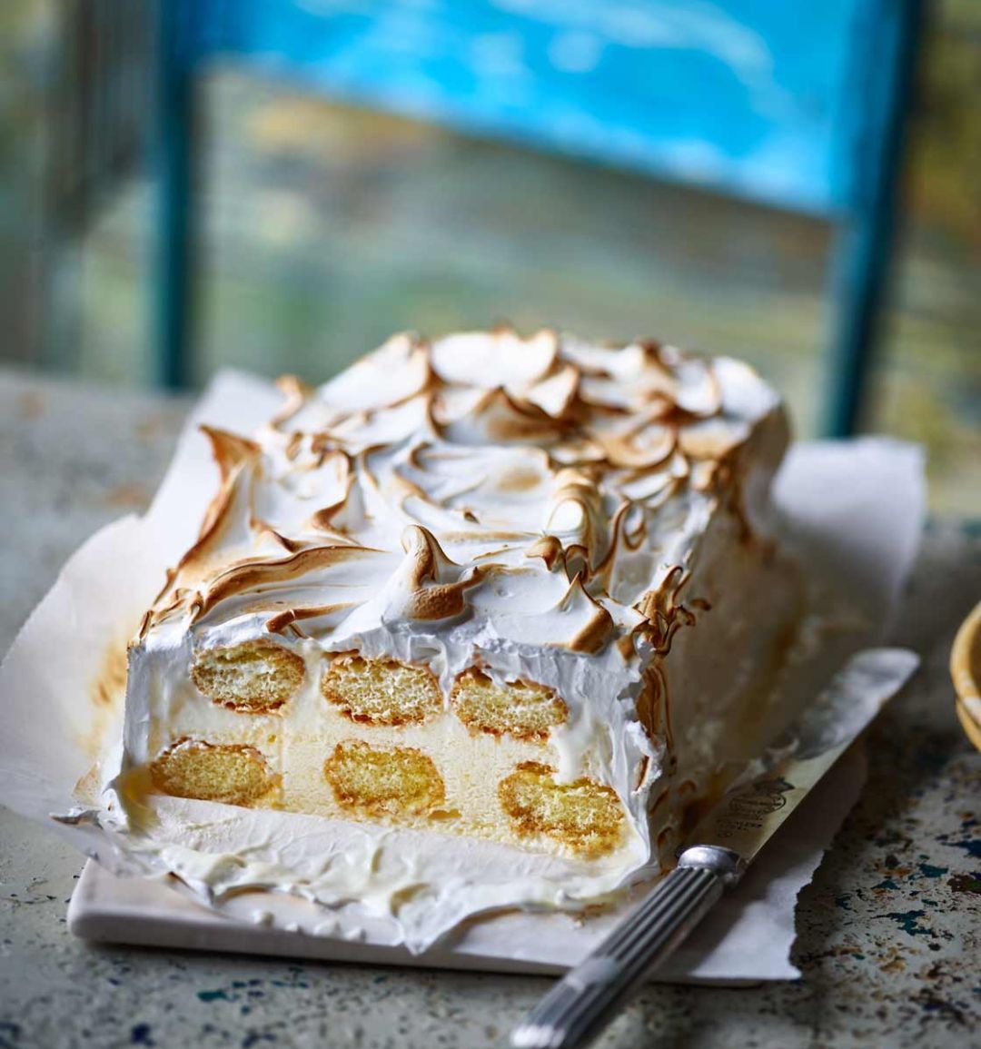 Lemon meringue ice cream loaf 