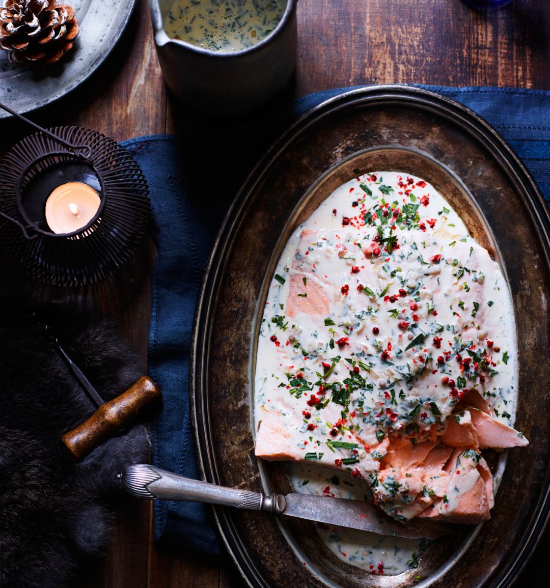 Salmon in rosé sauce 