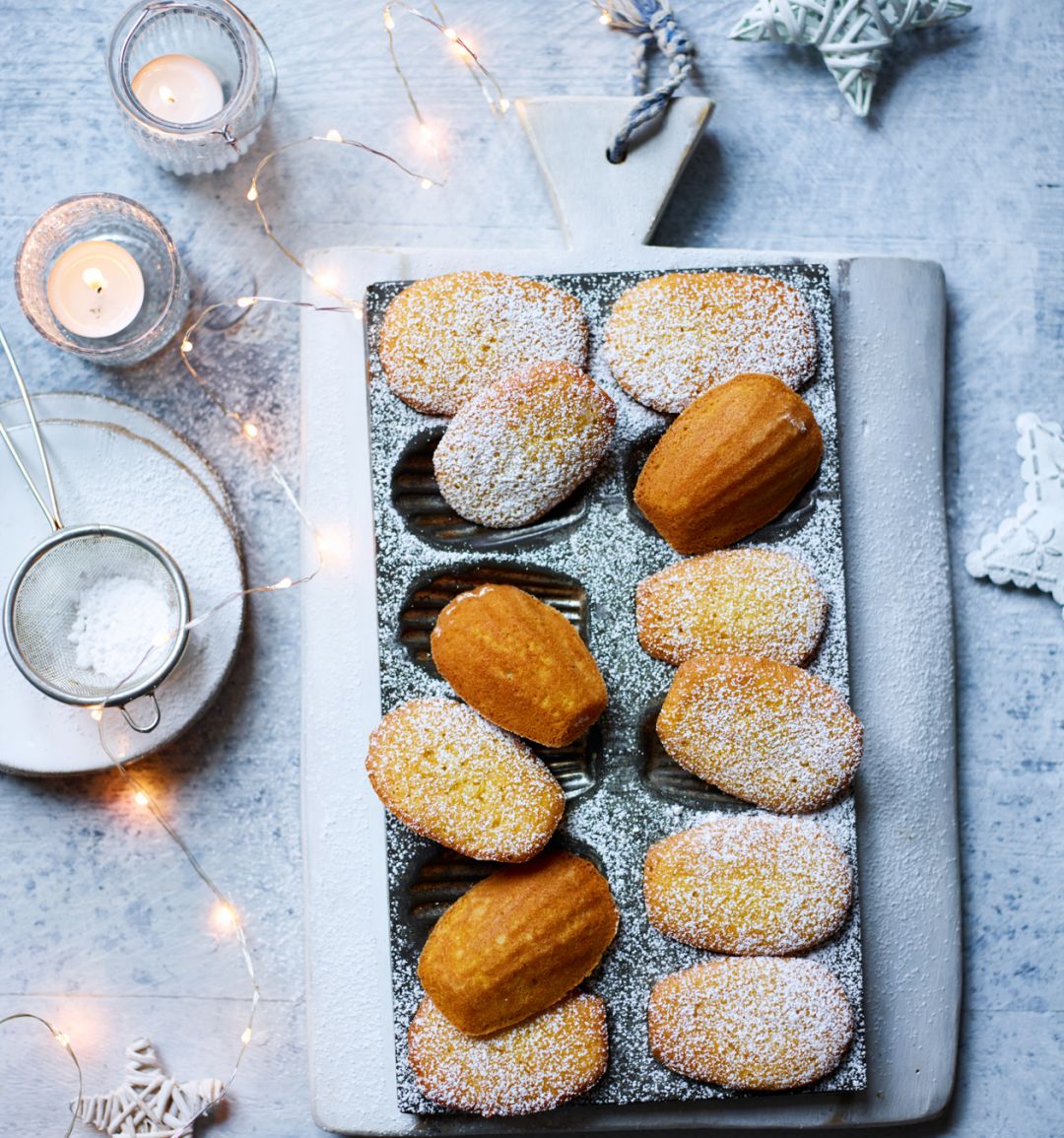 Orange and cardamom madeleines
