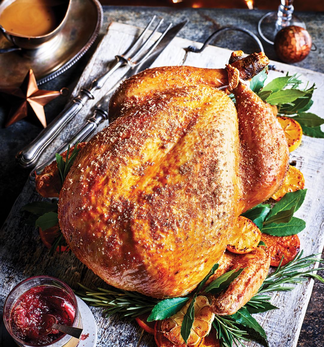 Spiced turkey with turkey butter gravy