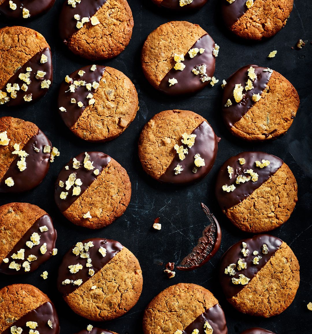 Chocolate-dipped gingernuts