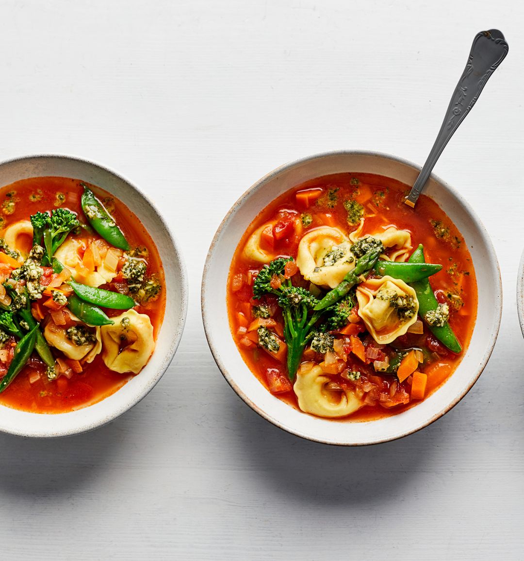Spring veg tortellini minestrone