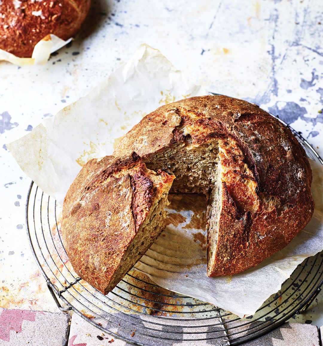 Seeded overnight no-knead loaf
