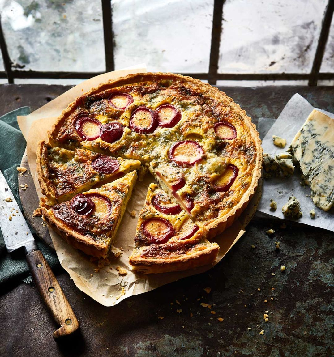 Plum and Stilton tart