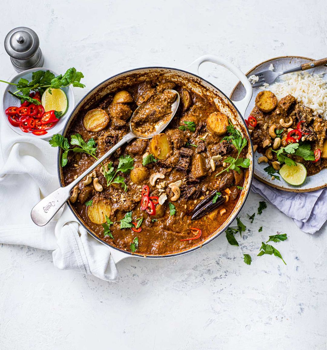 Beef and cashew massaman curry