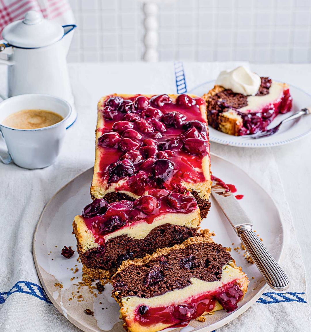 Cherry brownie cheesecake loaf