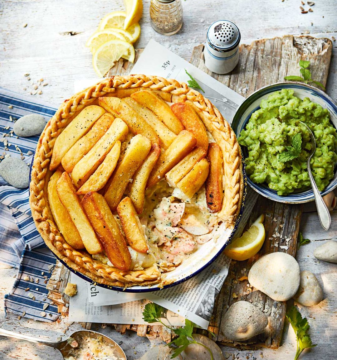 Fish and chips pie