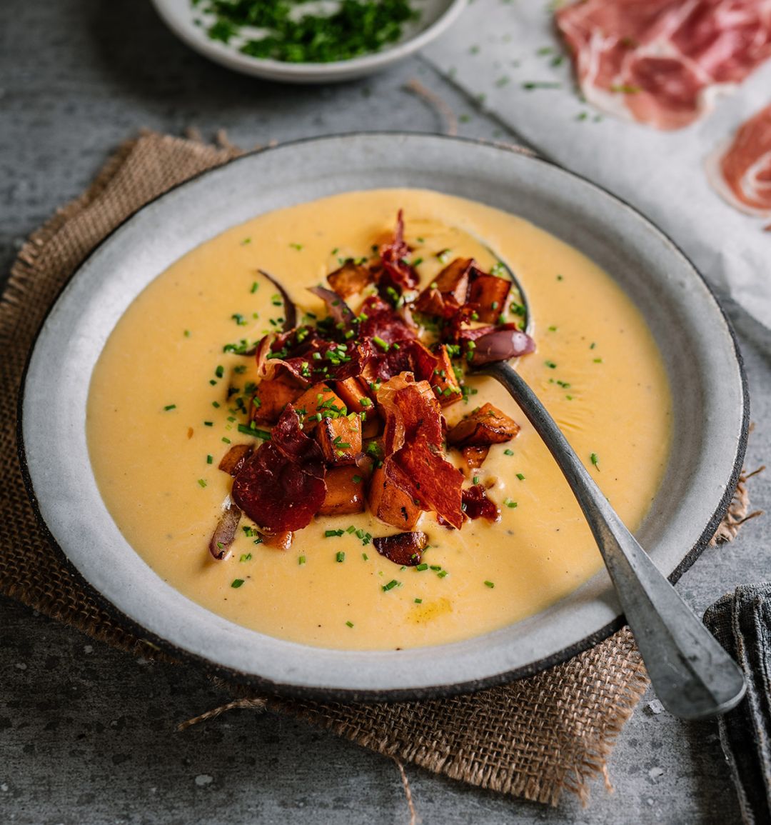 Sponsored: Sweet potato soup with crispy Prosciutto di Parma