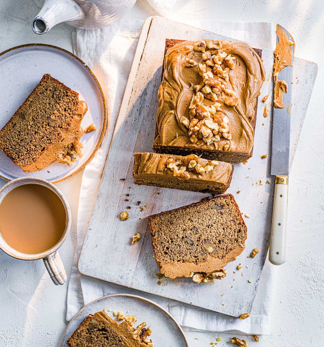 Coffee and walnut loaf cake