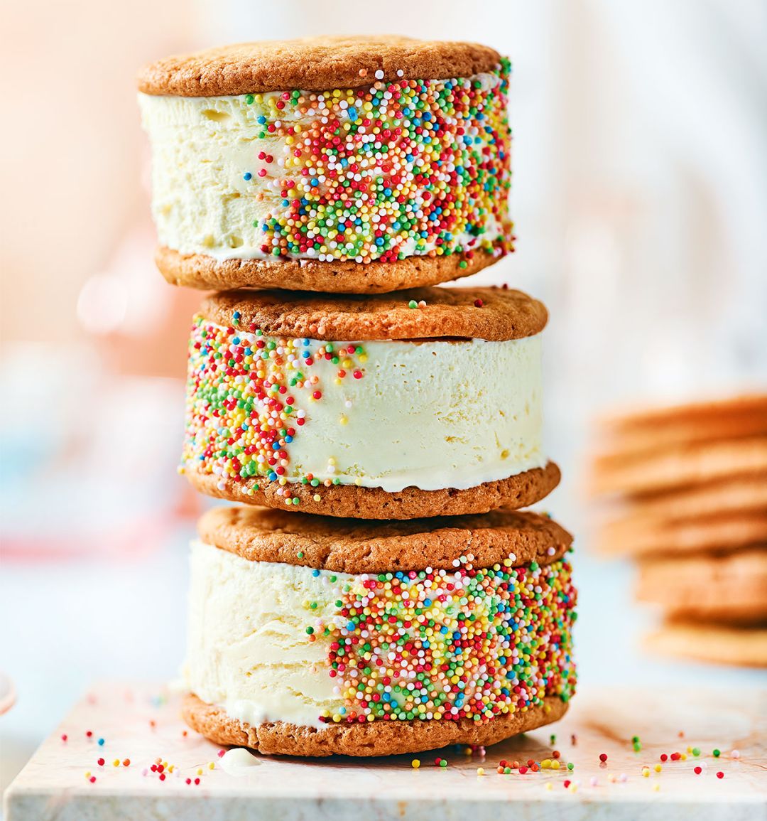 Homemade ice-cream sandwiches