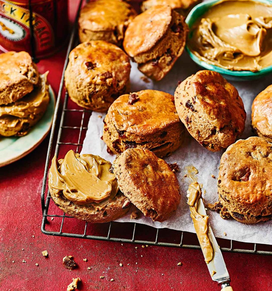 Treacle and fig scones with whipped treacle butter