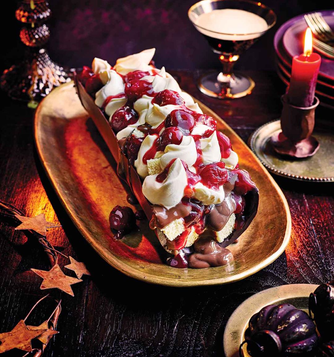 Black Forest yule log trifle