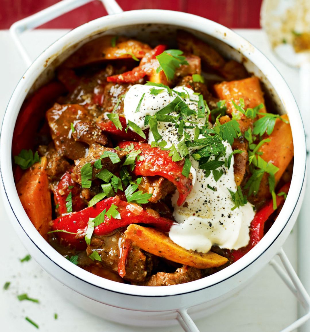 Spicy jerk pork and sweet potato casserole