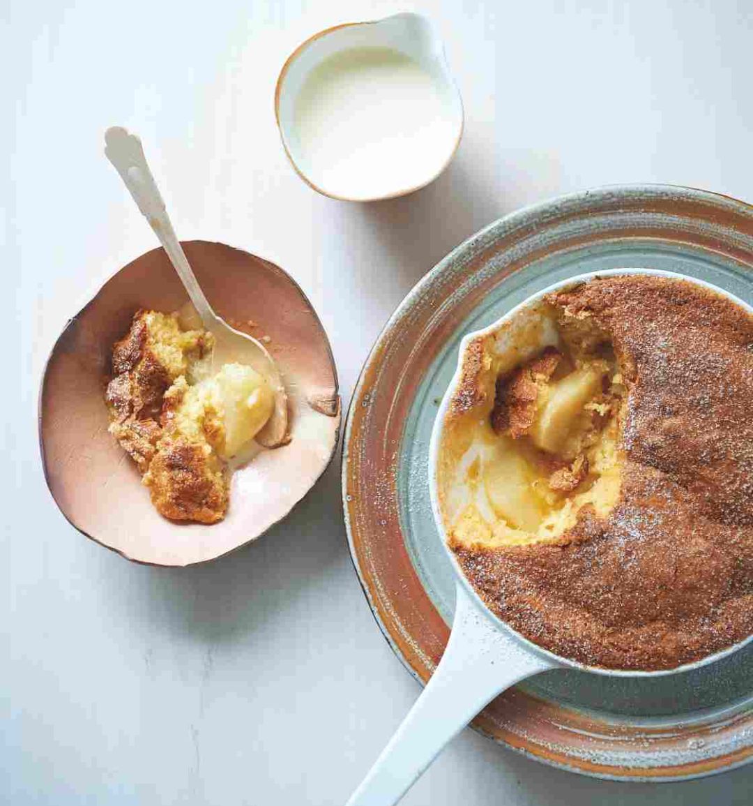 Ginger pear upside-down pudding